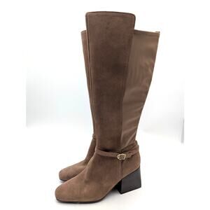 Blondo Twyla Waterproof Knee High Suede Boots Women's Taupe Size US9.5M EU40